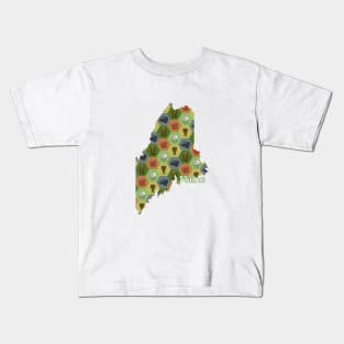 Maine State Map Board Games Kids T-Shirt